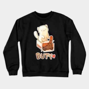 Neko Atsume Cake Box Butt with Snowball and Bandit Crewneck Sweatshirt